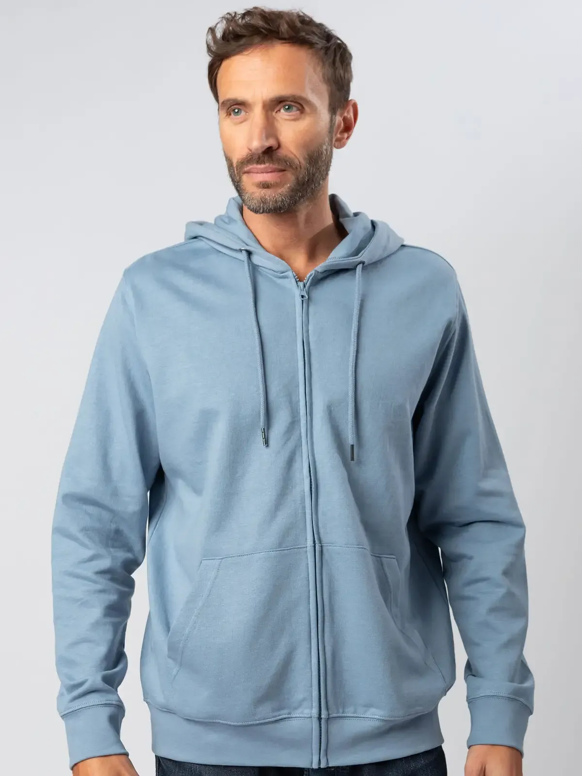 Felpa Berry con cappuccio e zip in french terry - Bs - BS304