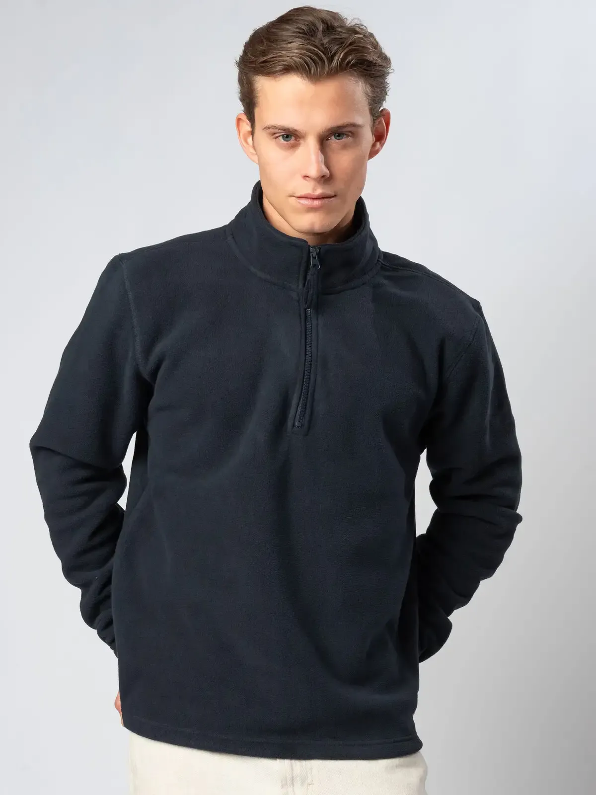 Pile a mezza zip in tessuto micropile caldo e pesante anti pilling - Bs - BS362