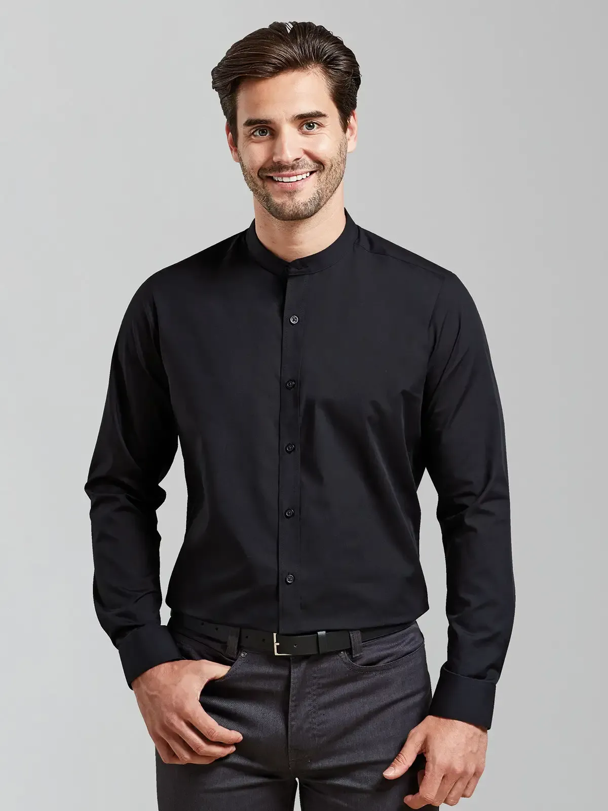 Camicia unisex con colletto alla coreana - Premier - PR258