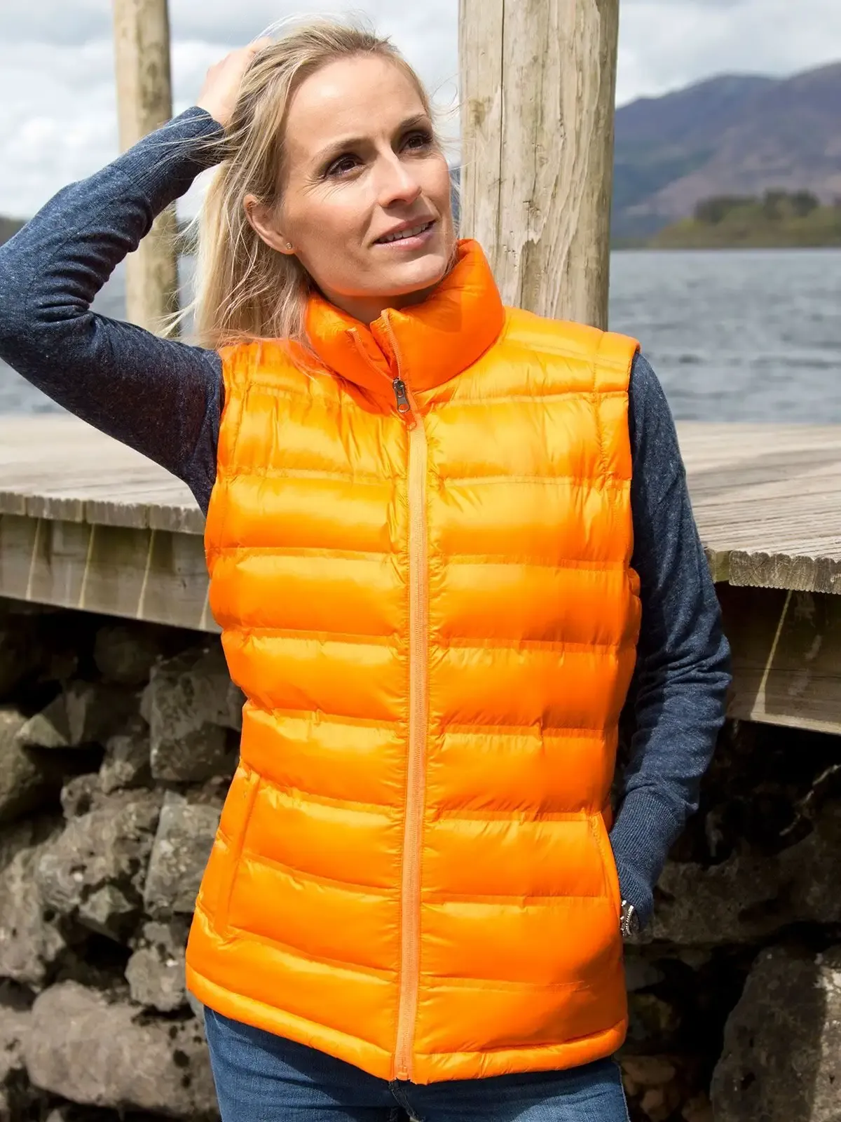 Gilet da donna smanicato imbottito con zip intera e colletto alto - Result - RER193F