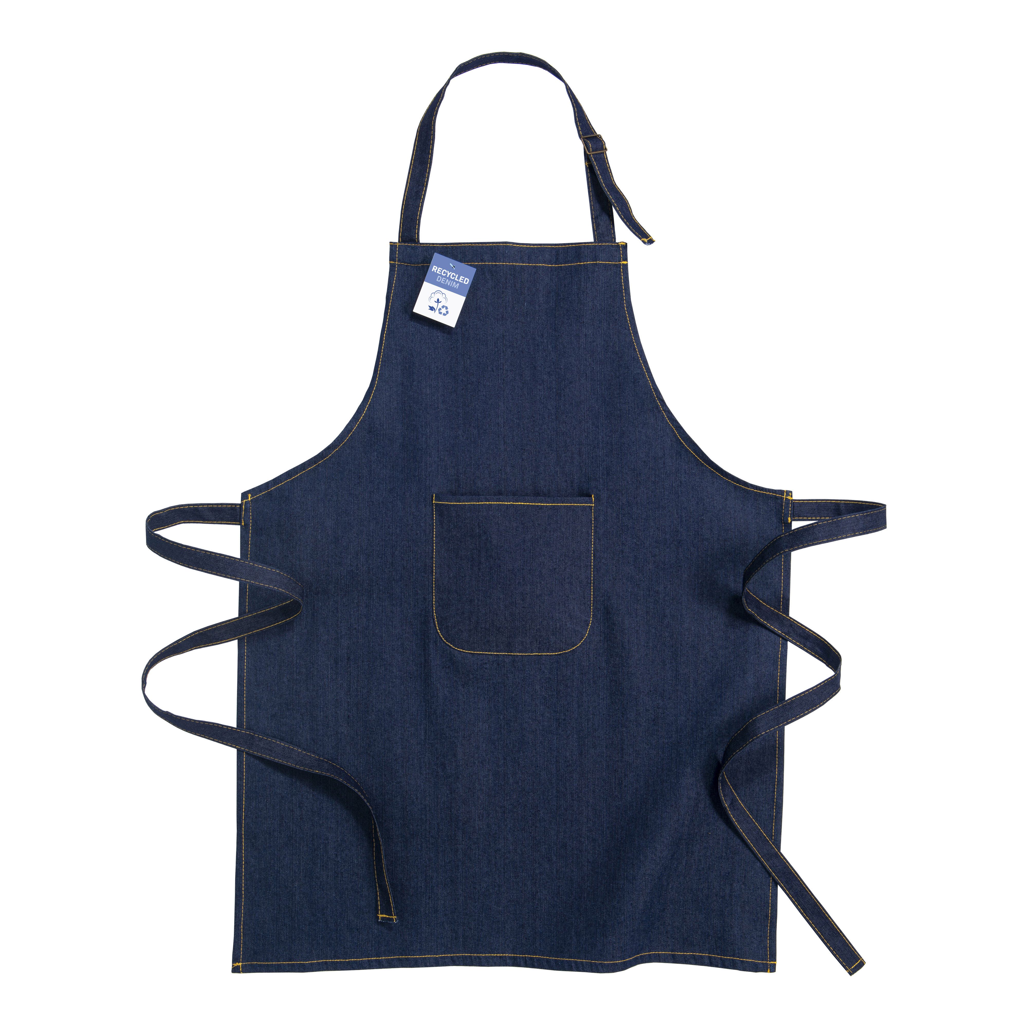 Grembiule in tessuto denim riciciclato con tasca frontale - 23425
