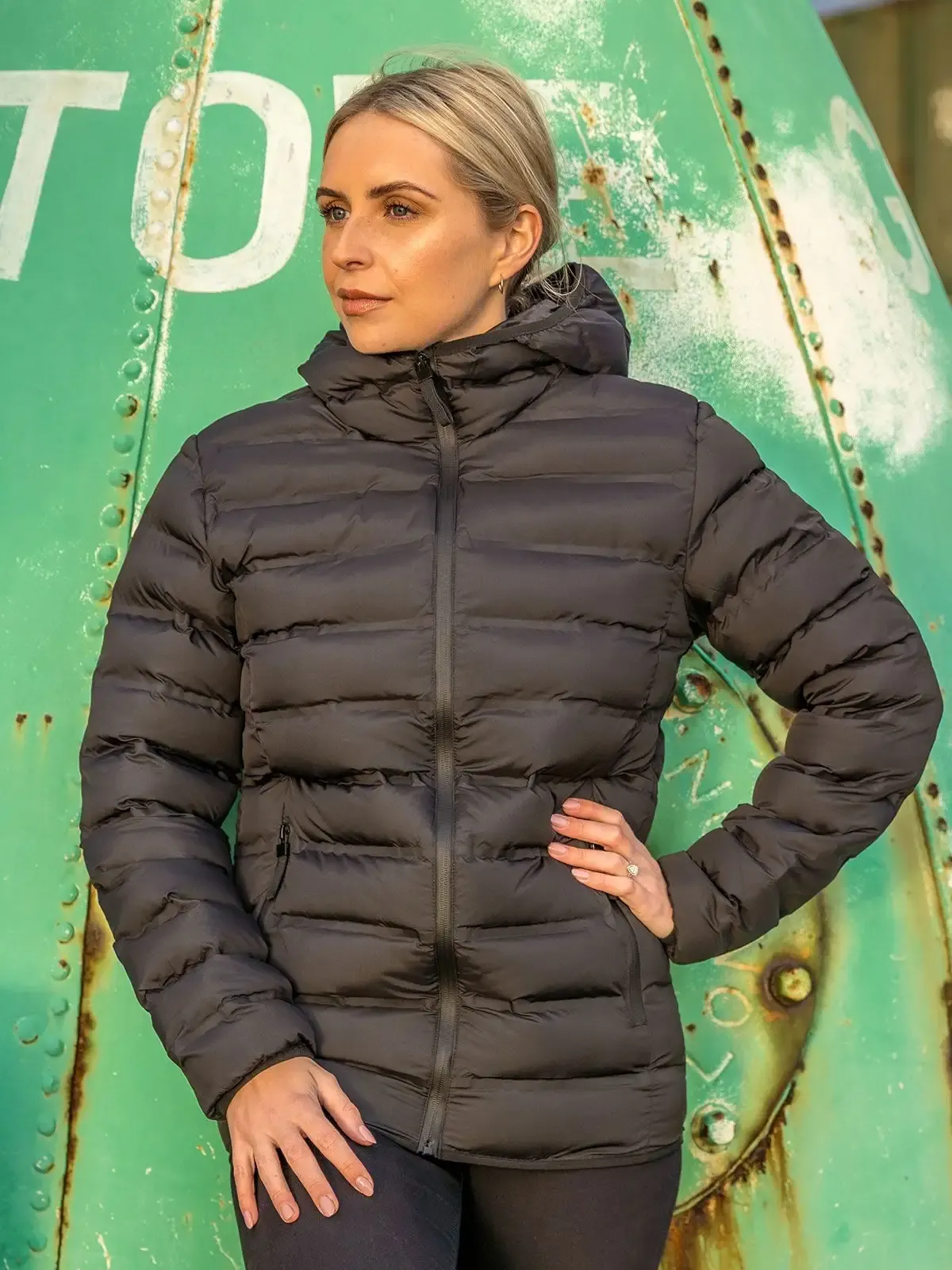 Cappotto con cappuccio e zip anteriore impermeabile e tasche laterali - Result - RER407X