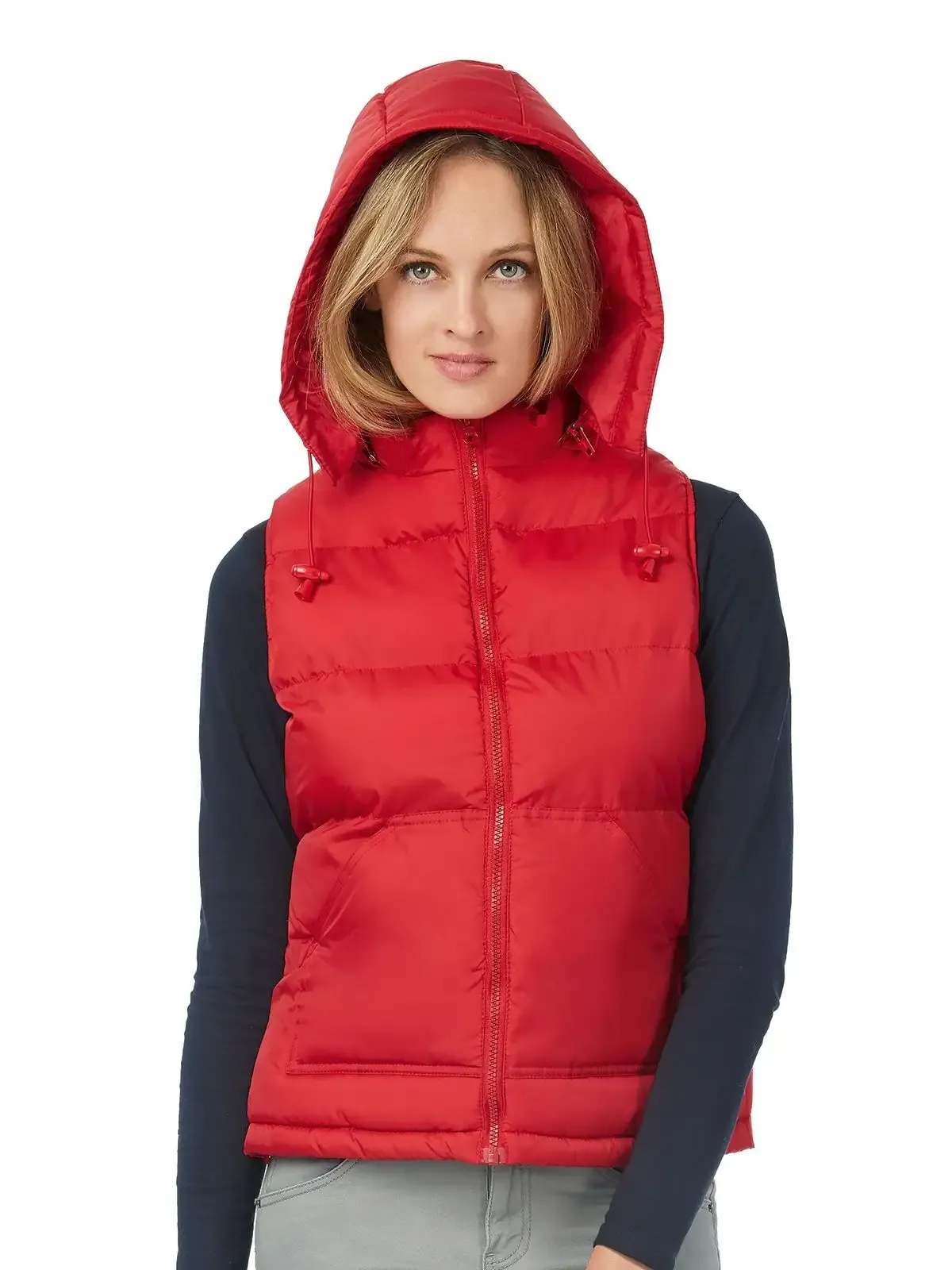 Gilet da donna impermeabile con cappuccio rimovibile e 2 tasche - B&C - BCJW935