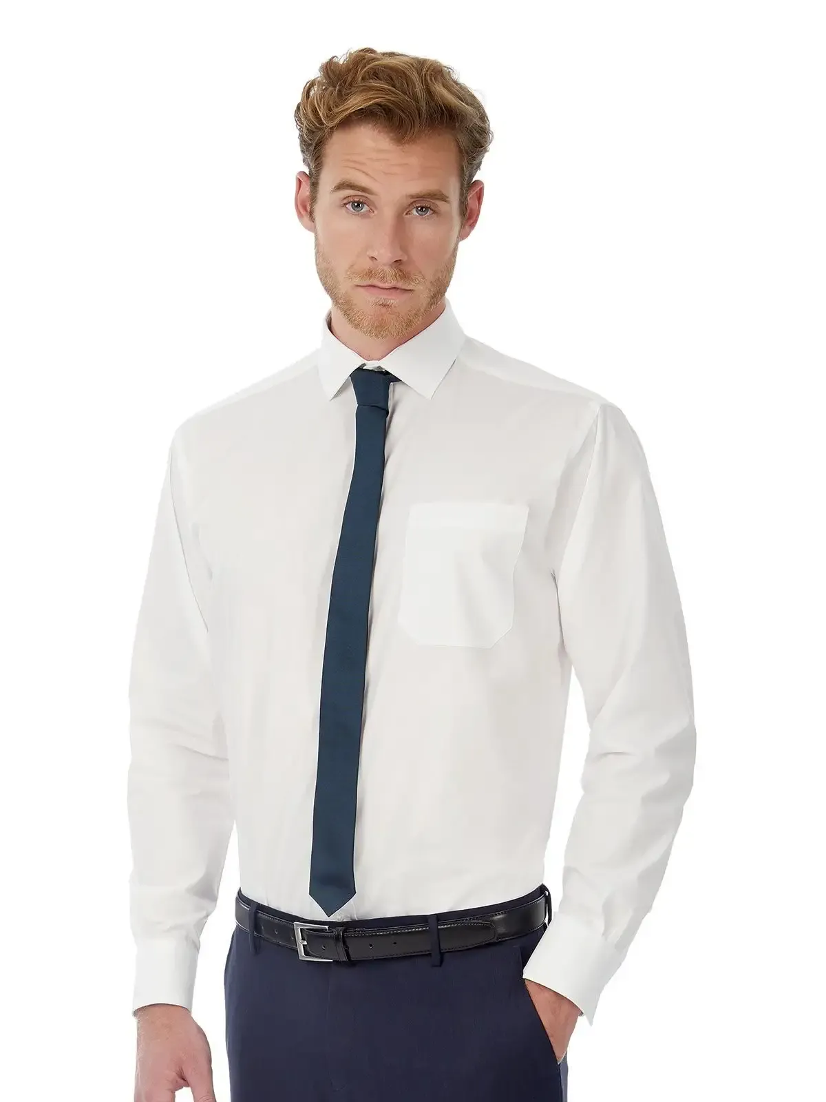 Camicia da uomo a maniche lunghe in popeline - B&C - BCSMP41