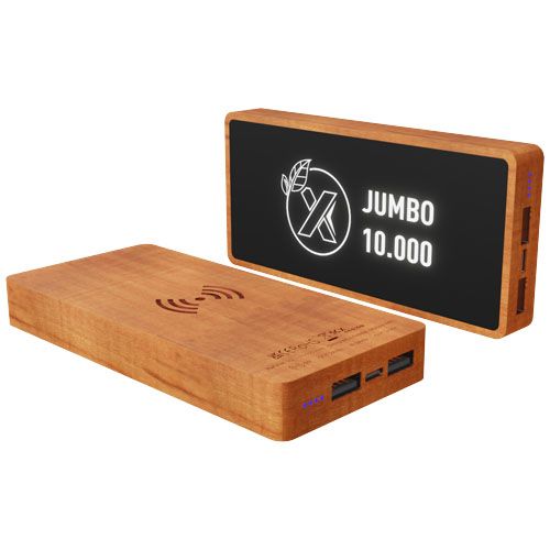 Power bank con ricarica wireless in legno da 10.000 mAh SCX.design P46 - 1PX099