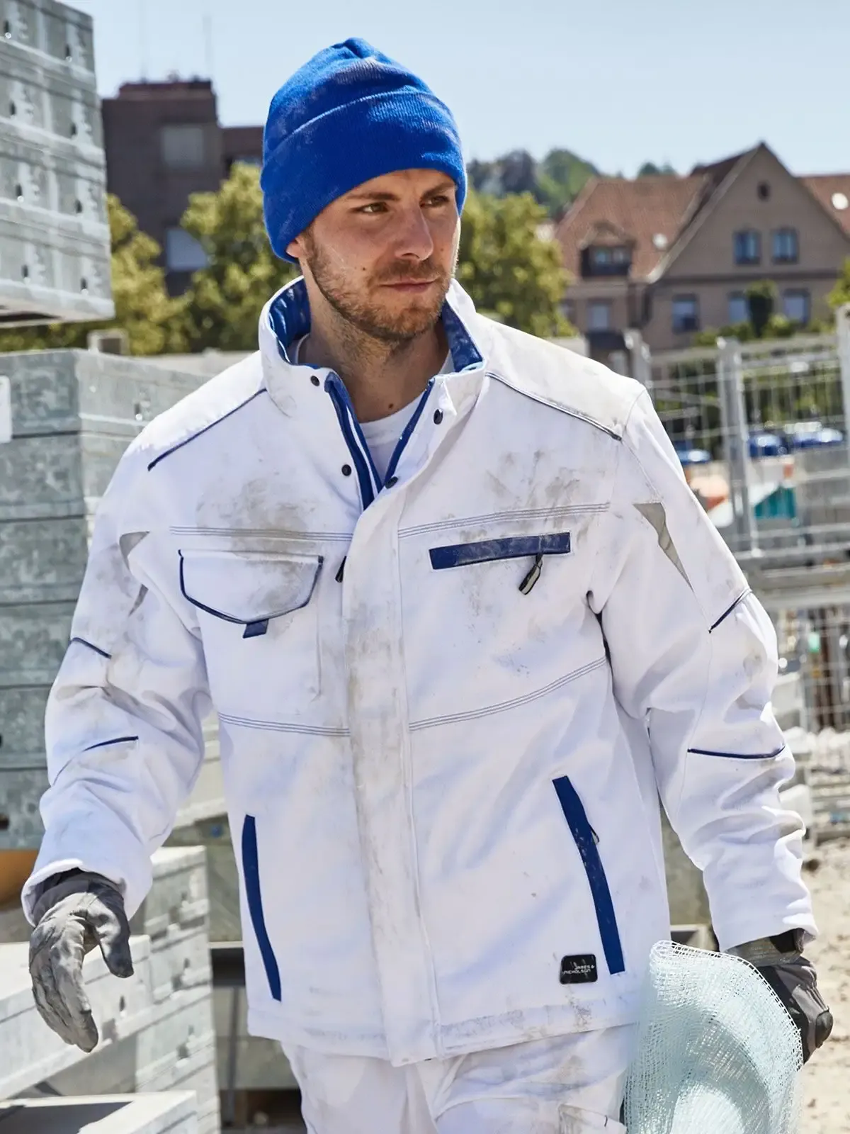 Giacca da lavoro con colletto alto rivestito in soft fleece dentro - James & Nicholson - JN853